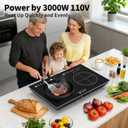 VBGK 2 burner induction cooktop,110V 4000W 2 burner induction plate with Brushed Panel LED touch Control, induction stove top with 10 Power Levels, Kids Lock & 4H Timer
