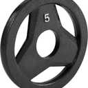 JFIT Olympic 2 Inch Grip Plates and Bumper Plates for Barbell - Single Weights or Sets of 2, 5Lb