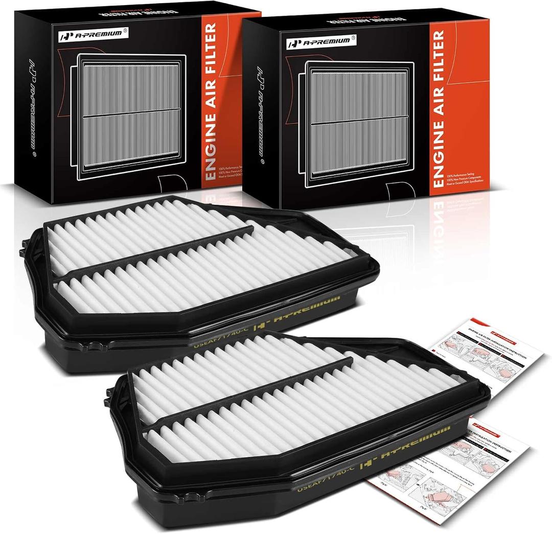 A-Premium 2-PC Engine Air Filter Compatible with Honda Accord 1994-1997 2.2L, Odyssey 1995-1998 & Acura CL 1997-1997 2.2L, CL 1998-1999 2.3L & Isuzu Oasis 1996-1999, Replace# 17220P0AA00, 5862022550
