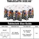 Colorful Floral Tablecloth - Spring Summer Flowers Round Table Cover 60 Inch for Kitchen Holiday Picnic Party Dinner Room Outdoor Decor Buffalo Plaid Wildflower Multicolor