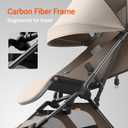 MAMAZING Ultra Air Lightweight Baby Travel Stroller with Carbon Fiber Frame, Compact & Airplane-Friendly, One-Handed Fold, 11.6 lbs, Perfect for Toddlers, Simply Taupe