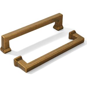 khtumeware 10 Pack 5inch(128mm) Hole Center Vintage Antique Brass Cabinet Pulls Heavy-Duty Solid Cabinet Hardware Pulls for Kitchens, bathrooms and Dresser Handle