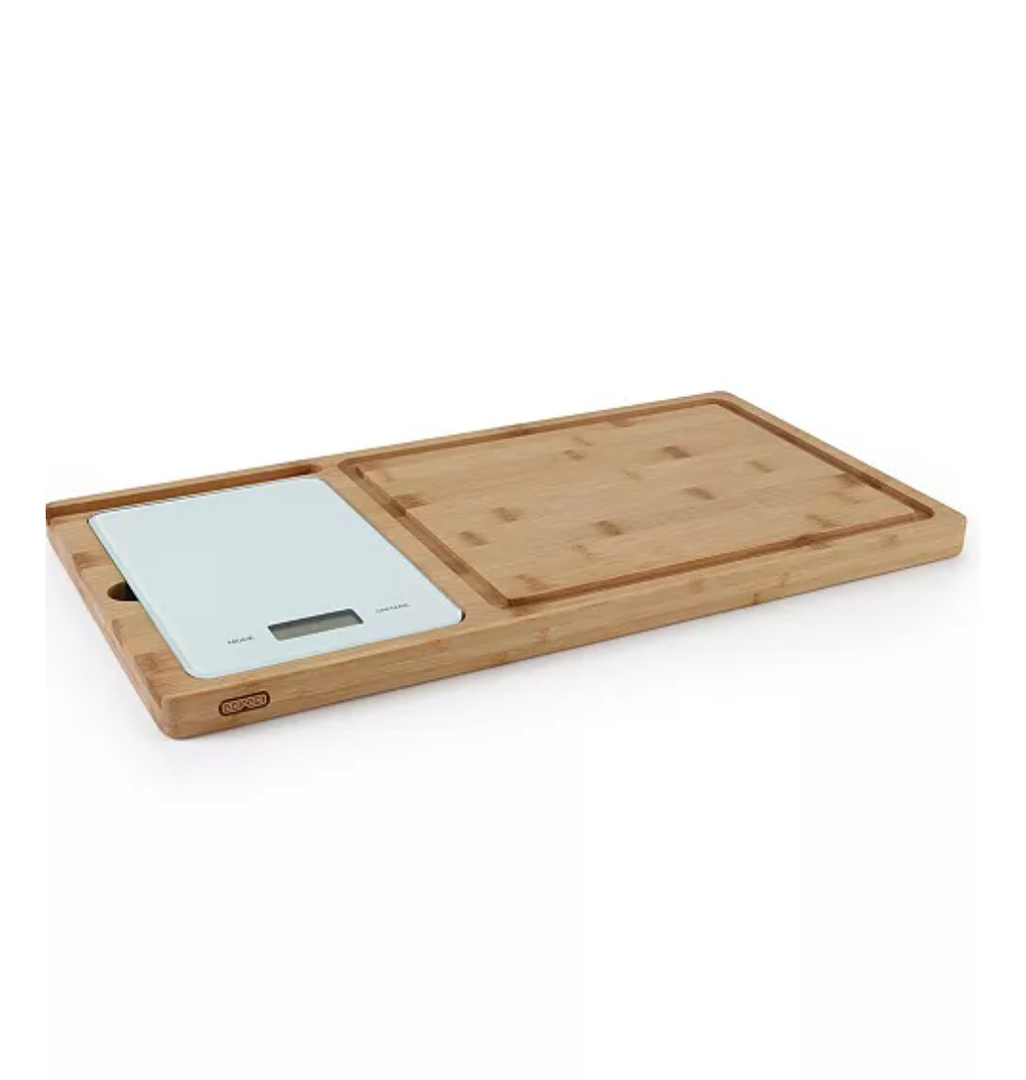 Prep-Tech Bamboo 20" x 10.5" Cutting Board and Kitchen Scale