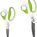 Westcott 7- and 9-Inch CarboTitanium Fabric Scissors for Fabric Cutting, Quilting, and Sewing Projects, White/Green, 2 Pack