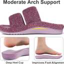 Litfun Women's Fuzzy House Slippers with Moderate Arch Support Open Toe Cozy Bedroom Shoes Indoor, 39