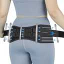 Sacroiliac Hip Belt for Women and Men, Adjustable Breathable Hip Brace, Sciatica Pain Relief Devices, Trochanter Brace for Relieving Lower Back Pain, Sacroiliac SI Joint Pelvic Pain & Sciatica (Large, Black)