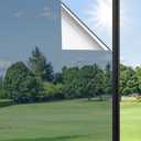 Haton Window Privacy Film One Way Window Tint for Home, Sun UV Blocking Heat Control Reflective Mirror Tinting Film See Out Not in Office Door Coverings, Silver 35.4" x 393.7", Silver