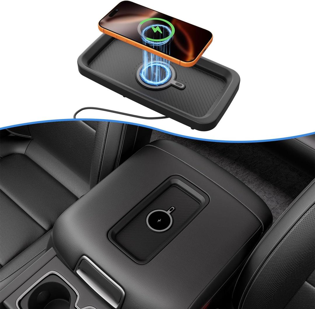 Magnetic Wireless Charger Compatible with 2015-2018 Chevy Silverado 15W Fast Charging Wireless Full Console Phone Charger Tray Replacement for 2015-2018 Chevy Silverado GMC Sierra Accessories