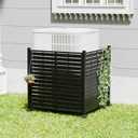Air Conditioner Fence Panels, 38" W X 39" H Pool Equipment Enclosure, No-Dig Outdoor Privacy Screen, Trash Can Enclosure, Decorative Garden Fences for Patio Lawn, Black