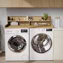 Washer Dryer Countertop, 54" x 27.55" 2-Tier Washer Dryer Topper with Edge, for Laundry Room Organization Oak, 54" x 27.55" x 12"