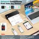 PEDOOLO Portable Printer Wireless for Travel, Inkless Thermal Printer Supports 8.5 x 11 Inch Thermal Paper, Bluetooth Compatible with iOS, Android, Laptop Includes 2 Rolls & 10 Sheets of Paper Kit