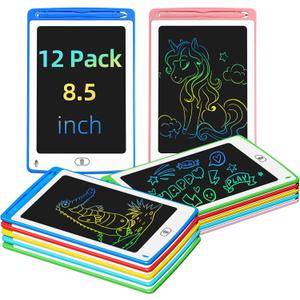 Party Favor LCD Writing Tablet for Kids, 8.5 Inch Colorful Doodle Board Drawing Tablet, Educational Learning Toys Birthday Gifts for Boys Girls Age 3 4 5 6 7 8 (12 Pack)