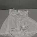 Lilosy Sexy Garter Belt Mesh Lace Babydoll Lingerie Dress Set with Thong.M