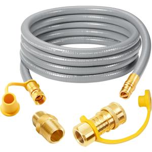 GasSaf 10FT 3/8" ID Natural Gas Hose, Natural Gas Grill Hose with Quick Connect Fitting Suitable for Weber Grills, Blackstone Griddles, Generator, Patio Heater - CSA Certified