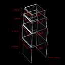 Chuangdi 20 Pcs Acrylic Display Risers, Clear Product Stand, Jewelry Display Riser Shelf Showcase Fixtures for Figure Dessert Cupcake Candy Action Showcase(Medium Set)