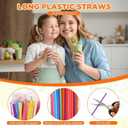2000 PCS Individually Wrapped Disposable Plastic Drinking Straws, (9" Long, 0.24" Diameter), for Juice, Iced Coffee, Soda, and Party Beverages(Colorful) (Regular)