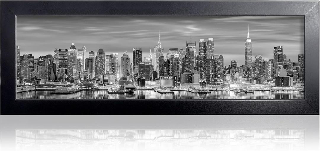 Giverny 8x24 Picture Frames Black 1 Pack, Wood 8x24 Panoramic Picture Frame for Wall Mounting, Simple and Classic Style Suitable for Decorating Houses, Offices, Hotels
