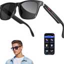 AI Smart Glasses with Chat GPT for Men and Women, Bluetooth Translation Sunglasses with 164 Languages, Open Ear Audio with Mic & Speakers, Hands-Free Calls, UV Protection & Anti-Blue Light (Black)