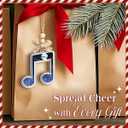 5 x Music Note Xmas Ornament - Musical Notes Ornaments for Musicians, Music Lovers, Men & Women - Santa Secret, Gift Exchange Idea - Chirstmas Night Song Themed Decorations, 2 Layer Wood