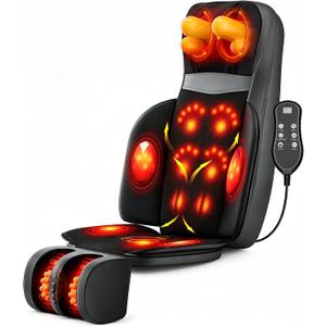 VYRIAS 3D Shiatsu Full Body Massage Mat with Heat Kneading & Vibration | Electric Massage Pad for Chair | Neck, Back, Leg & Foot Pain Relief | Home Office Use Relaxation