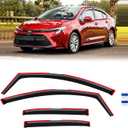in-Channel Rain Guards for 2020-2026 Toyota Corolla Sedan, Window Visor Shields Vent Deflector Shade Wind Dark Smoke 2021 2022 2023 2024 20 21 22 23 24 25, Tape-On Outside-Mount, 4PCS