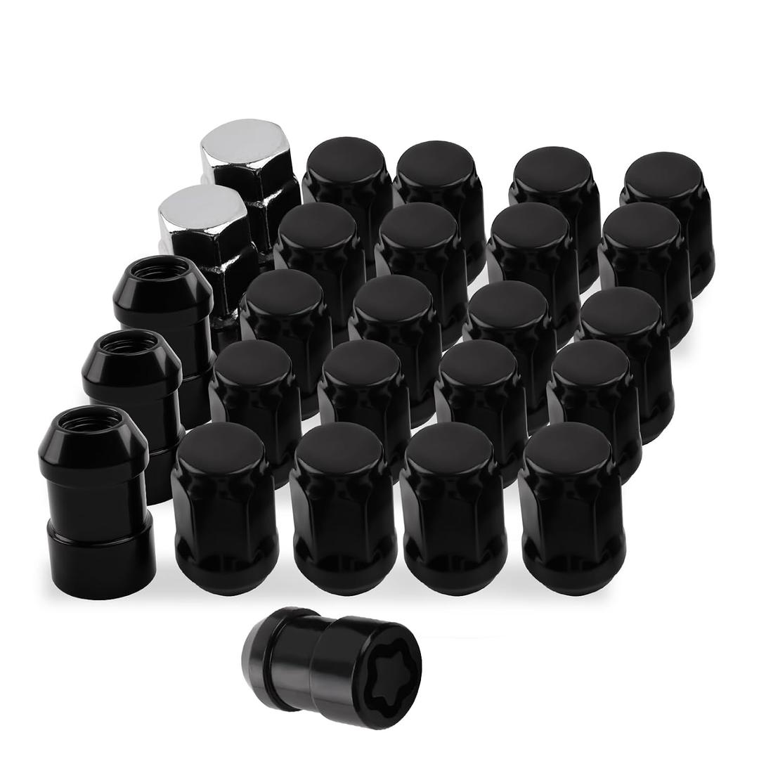M12x1.25 Black Lug Nuts & Wheel Lock Lug Nut kit Compatible with 2008-2013 G37 &2000-2011 Outback &1998-2011 Forester & 2008-2013 G37