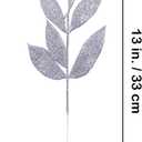 20 Pieces Artificial Silver Glitter Leaf Spray Leaf Picks 13" Tall for Christmas Winter Wedding Wreath Tree Swag Floral Arrangment Vase Bouquets Table Centerpieces Decoration