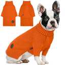 cyeollo Dog Sweater Pullover Turtleneck for Dogs, Classic Knitwear Fall Winter Cold Weather Dog Clothes Warm Pet Apparel Small Medium Large Pet Sweaters, Orange L