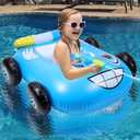 FiGoal Inflatable Fire Boat Pool Float for Kids with Built-in Squirt Gun Swimming Float Seat Boat Fun Swim Toy Pool Swim Float for Toddler Water Fun Summer Beach Floaty Toys