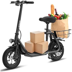 Electric Scooter with Seat ZD06, 800W Peak Motor, 20 Mile Range & 15.5 Mph, Key Start, Foldable E-Scooter with Carry Basket for Pets & Cargo, Electrically-Powered Motor Scooters Electric Scooter with Seat ZD06, 800W Peak Motor, 20 Mile Range & 15.5 Mph, Key Start, Foldable E-Scooter with Carry Basket for Pets & Cargo, Electrically-Powered Motor Scooters