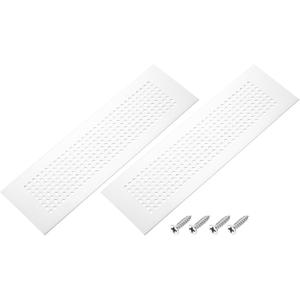 PATIKIL 12 x 3 Inch Door Air Vent Cover, 2 Pcs Aluminum Grille Ventilation Cover Louvered Diamond Hole with Mounting Screws for Cabinet Wardrobe Door, Silver