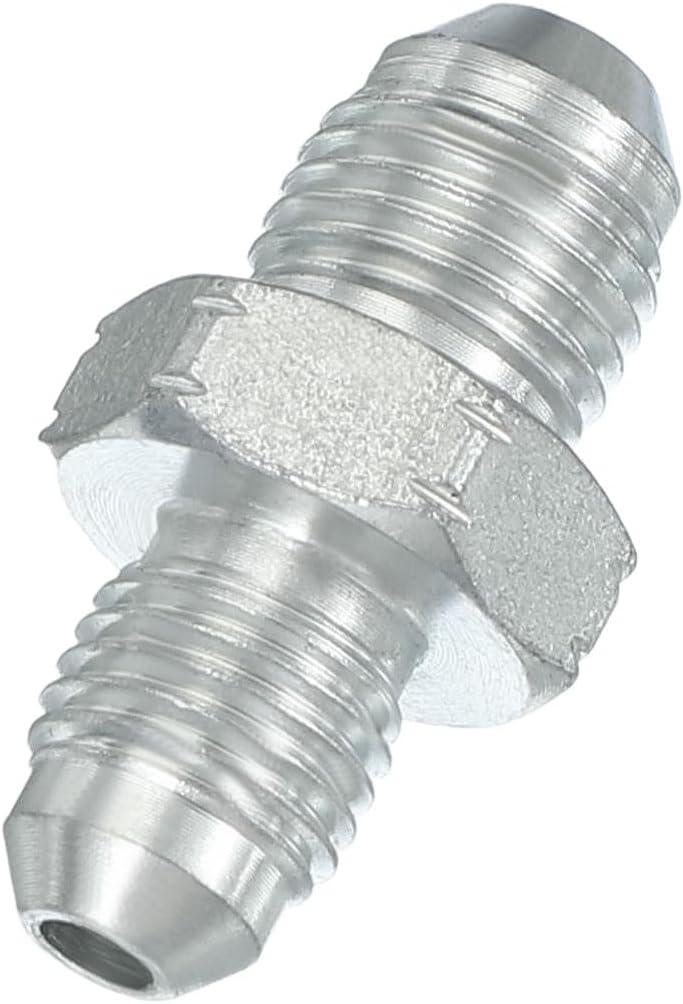 PATIKIL Hex Reducing Nipple Connectors Pipe Adapter 7/16" Male 37 Flare JIC x 1/2" g Male Straight Adapter, Pipe Fitting Reducer Plated Steel Hydraulic Nipple Fitting