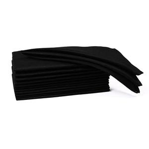 Ramanta Home Set of 12 Polyester Cloth Napkins 18x18 Inches - Washable Dinner Napkins with Hemmed Edges for Weddings, Thanksgiving, Hotel - Soft Durable Table Linen for Parties or Everyday Use - Black