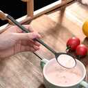 Soup Spoon, Korean Spoons, 8 Pieces Stainless Steel Asian Soup Spoon,8.5 Inch Long Handle Korean Dinner Ramen Spoons for Home Kitchen or Restaurant (Black)
