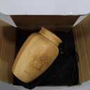 4 Sets Small Urn for Human Ashes Mini Urns with Tree Pattern Engraved Biodegradable Bamboo Cremation Urns for Pet Ashes with Black Velvet Bags