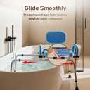 Sliding Shower Chair with Swivel Seat for Tub 450lbs Bariatric 360 Rotating Bathtub Transfer Bench Inside Shower, Adjustable Height & Width Bath Chairs for Adults Seniors Elderly and Disabled