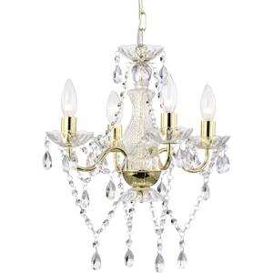 LaLuLa Antique Gold Chandelier Mini Crystal Chandelier Lighting 4 Light Small Modern Chandelier for Dining Room