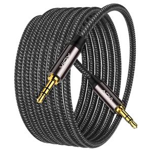 VIOY Aux Cable (50 ft), [Copper Shell, Hi-Fi Sound] 3.5 mm Male to Male Braided Auxiliary Cord Compatible with Headphone, Smartphone, Home/Car Stereo, Speaker, Echo & More