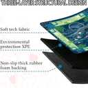 American Mahjong Mat with Rules, 33 x 33 Inch Chinoiserie Koi Pond Mahjong Table Cover, Non-Slip Rubber Game Mat with Carrying Bag