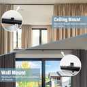 Curtain Track Ceiling Mount heavy duty sliding Curtains Tracks rails Rod System Room Divider with clips 15-18ft Black