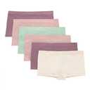 Hanes Big Tween Underwear, Seamless Girls Panties, Boyshort & Hipster, Assorted Colors, 6-Pack, Ivory/Mint/Pink/Plum-6 Pack, X-Large