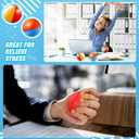 Hungdao 24 Pcs Beach Stress Balls 2.5 Inch Mini Relief Stress Balls Rainbow Pool Game Toys Foam Sports Toys with Storage Bag for Office Gifts Classroom Rewards Birthday Party Favor