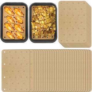 200 Sheets Air Fryer Disposable Paper Liner Compatible with Ninja DZ201/DZ401 Dual Airfryer Baking,Rectangular Perforated Parchment Paper Double Basket Air Fryers Accessories (5.5 x 8.3inch)