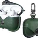 MODOS LOGICOS Leather Charging Case Cover for Apple AirPods Pro, Secure Snap-Fastener Compatible with AirPods Pro 1st & 2nd Gen - Green