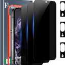 Ferilinso 3 Pack Privacy Screen Protector for Google Pixel 8 with 3 Pack Tempered Glass Camera Lens Protector Accessories Phone Case Friendly Protector de Pantalla for Google Pixel 8