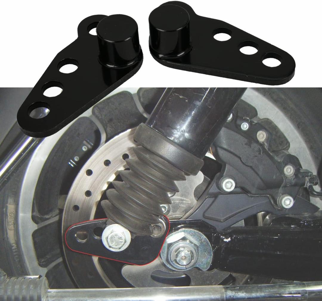 Harvard Chrome Lowering Links Kit Rear Shock Blocks 1-3 Inch Adjustable for Harley Touring Street Glide/Road Glide/Electra Glide/Road King 02-14 15 16 (Air Shocks)