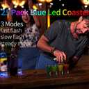 LED Coaster, 25 Pack LED Cup Holder Lights, Liquor Bottle Light Stickers Coasters, Flash Light Up Bar Coaster for Club, Bar, Party, Wedding Decor