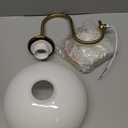 KCO Lighting 1-Light Vintage Bathroom Wall Sconces Gold Globe Wall Sconce Lighting Brushed Brass Bedroom Wall Lighting Milk Glass Wall Light Industrial Wall Lamp for Hallway Porch (White)