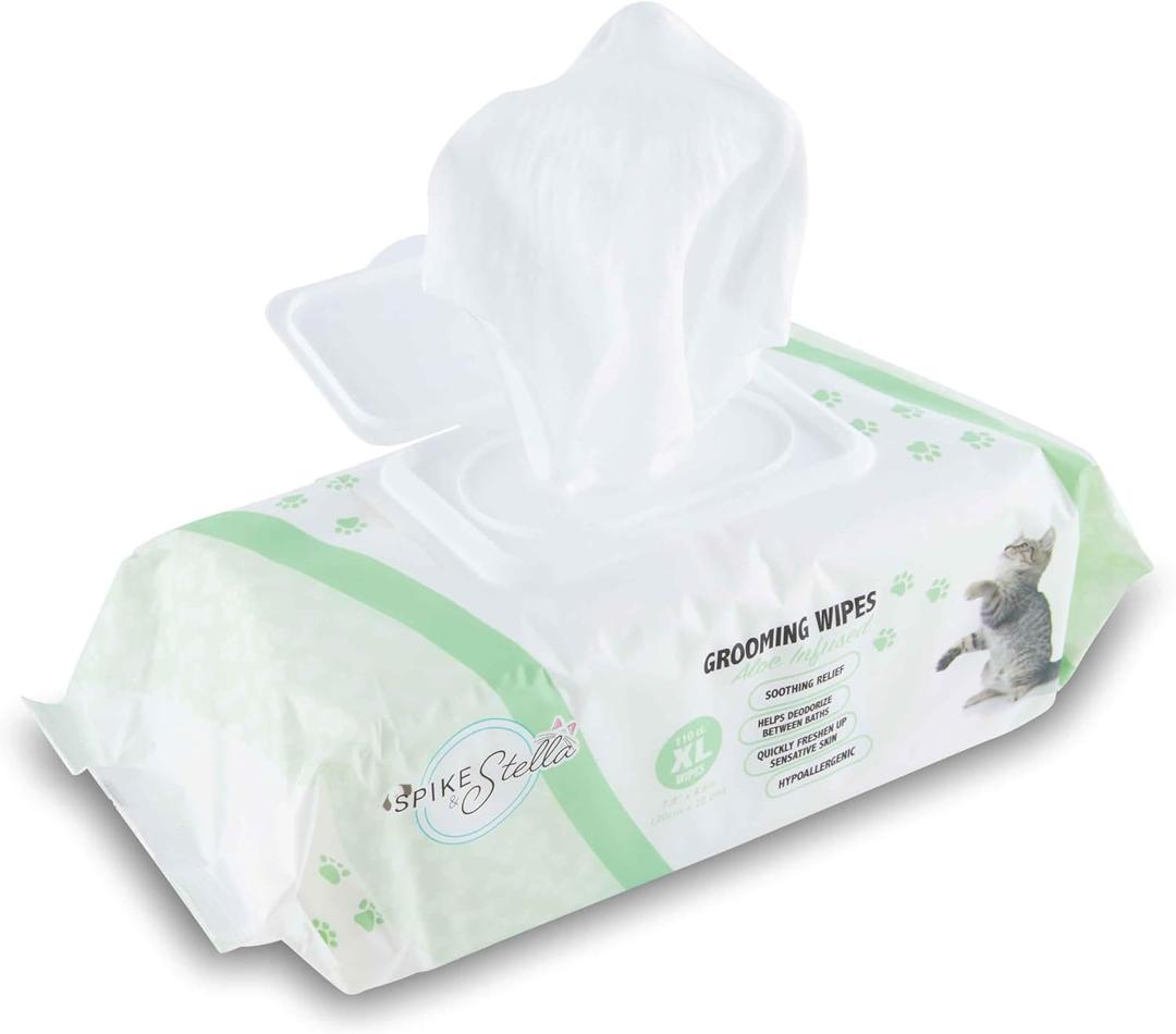 110 Pack Pet Grooming Wipes - Large & Extra-Large Sizes - Lavender, Aloe, & Unscented Variations - Hypoallergenic & Extra Durable - Perfect for Dogs & Cats, 8.6"x7.8"