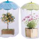 2-in-1 Shade Plant Umbrellas with Net Cover | Garden Umbrellas Protective Bug Netting Plant Cover | Defending Plants from Insects and Birds for Citrus Fruits, Flowers and Trees